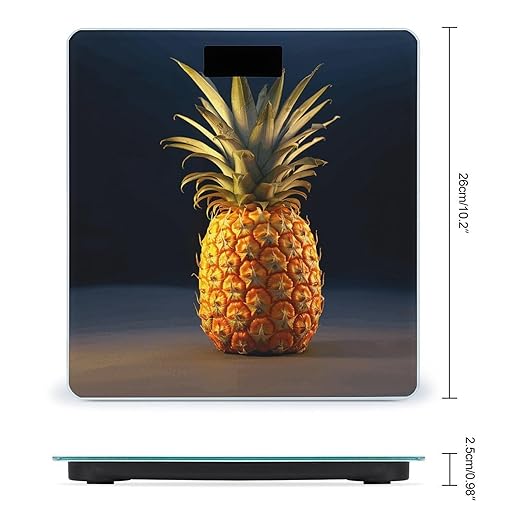 Pineapple Fruit Bathroom Scale for Body Weight Bathroom Weighing Scale with Backlit LCD Display Highly Accurate Measures Weight Up to 180kg