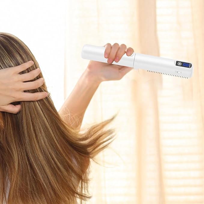 Hair Straightening BrushStyling Tools With Fast Heating And Anti Burn Protection - Negative Ionic Hair Straightener Brush | For Men And Women Home Outdoor