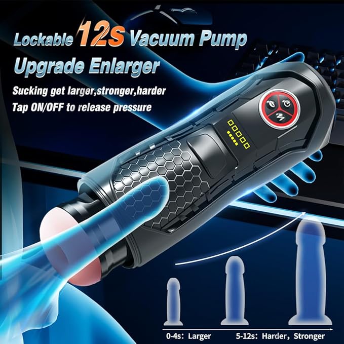 Male Masterburbatar Hands Free Thrusting Heating Blowjobob Machine for Man Automatic Stroking Machines Male Masterubaters Hoodies Silent Pussy Pocket Electric HQE-110609 (Medium)