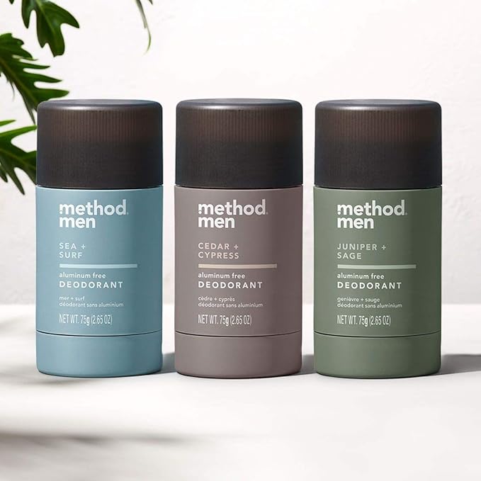 Method Mens Aluminum-Free Deodorant Cedar &amp Cypress 2.65 Ounce (Pack of 6)
