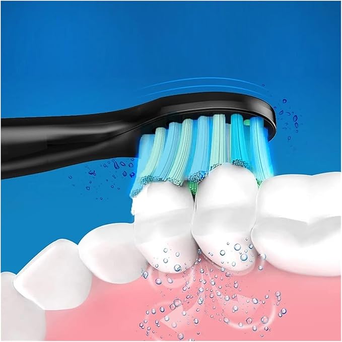 15pcs Toothbrush Heads ReplacementCompatible for Seago SG-507B/908/909/917/610/659/719/910/575/551/E9(15 Black)