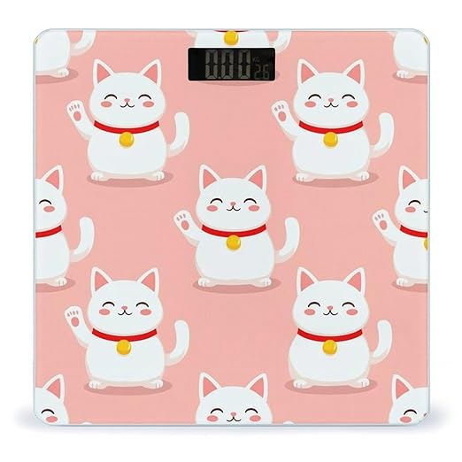 Smart Scale for Body Weight Automatic Switch Digital Bathroom Weighing Scale Japan Lucky Cat Funny Fat Cats Pink