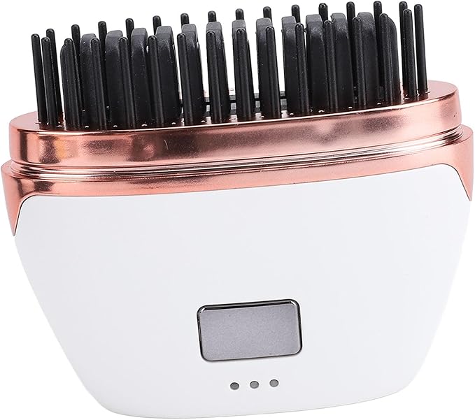 Cordless Hair Straightener Brush MCH Ceramic Heating 3 Temperature Settings Rechargeable 25W Portable Hot Brush White