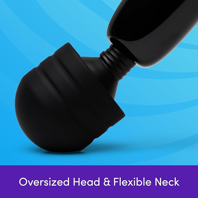 Lovehoney Powerful Electric Handheld Massager - Mains Powered Body Massage Tool with 12 Vibration Modes - Flexible Neck for Muscle Aches in Back Neck Shoulders Legs – Black