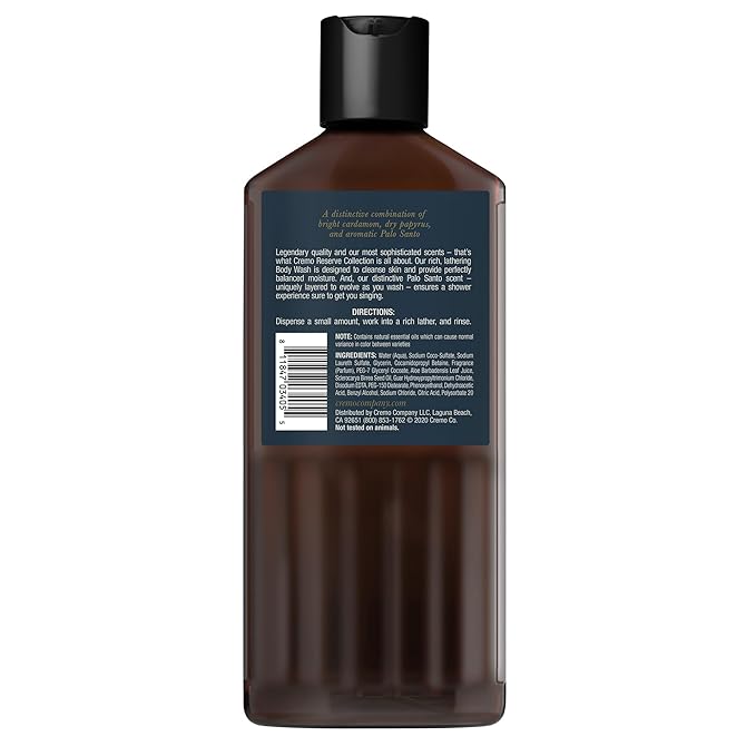 Cremo Barber Grade Hair Styling Thickening Paste and Palo Santo Body Wash Bundle 4 Oz and 16 Fl Oz