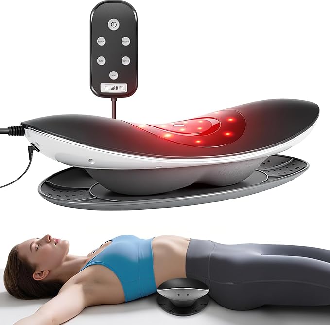 Zenopax Electric Lumbar Traction Device for Lower Back Pain Relief Back Massager with Dynamic Airbag Traction 3-Level Heat Vibration - Quick Relaxation Easy to Use Home/Office Use