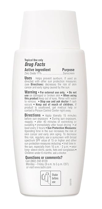 ISDIN Eryfotona Actinica SPF 50+ | Mineral Sunscreen for Face with Zinc Oxide | 100% Mineral UV Filters | No White Cast Suitable for Sensitive Skin Dermatologist Recommended