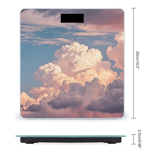 Clouds in The Sky Smart Scale for Body Weight Accurate Bathroom Scale with LED Display Digital Weight Scales Weighing Machine High Precision Scales for Bath Home