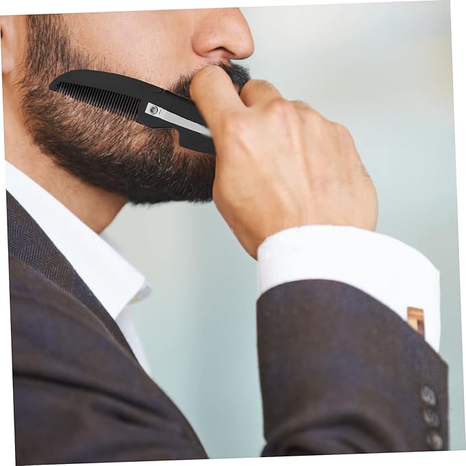 NOLITOY 20pcs Men's Mustache Brush Beard Comb Folding Pocket Combs Hair Accessory Travel-friendly