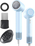 Hair Dryer with Diffuser &amp Comb Attachment for Curly Hair PLUZZ 270M Negative Ionic Blow Dryer Brush High-Speed 110000RPM Brushless Motor Hairdryer Lightweight Travel Hair Dryers Quiet Women/