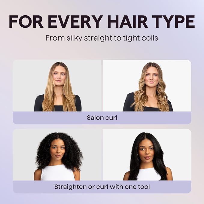 Wavytalk Airflow Styler Whirlwind Curl Hair Straightener and Curler 2 in 1 Upgraded Curling Iron &amp Flat Iron Achieve One Pass Curl Less Damage to Hair