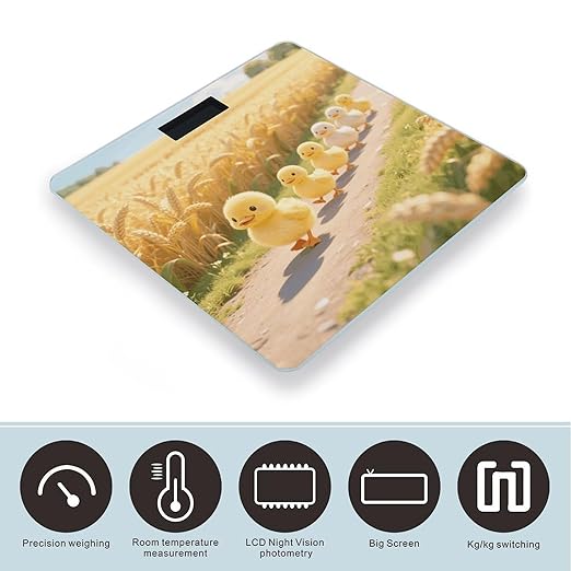 Cute Duck Weight Scale Cute Bathroom Scale for Body Highly Accurate Digital Weighing Machine for People Compact LCD Display Scales with Sturdy Toughened Glass Scales