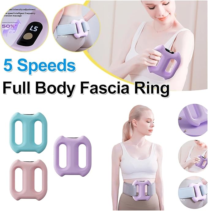 Multifunctional Fascia Ring with 3 Modes and 5 Levels for Heat Therapy and Shaping Suitable for Massage of The Abdomen arms and Legs.(Aqua Blue)