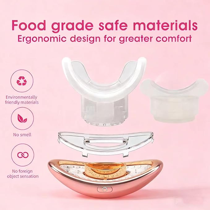 Red Light Therapy Device for Face|2-in-1Red Light Therapy Lip PlumperAnti-AgingWrinkle Reduction|FullerMore Vibrant Lips (Rose Gold)