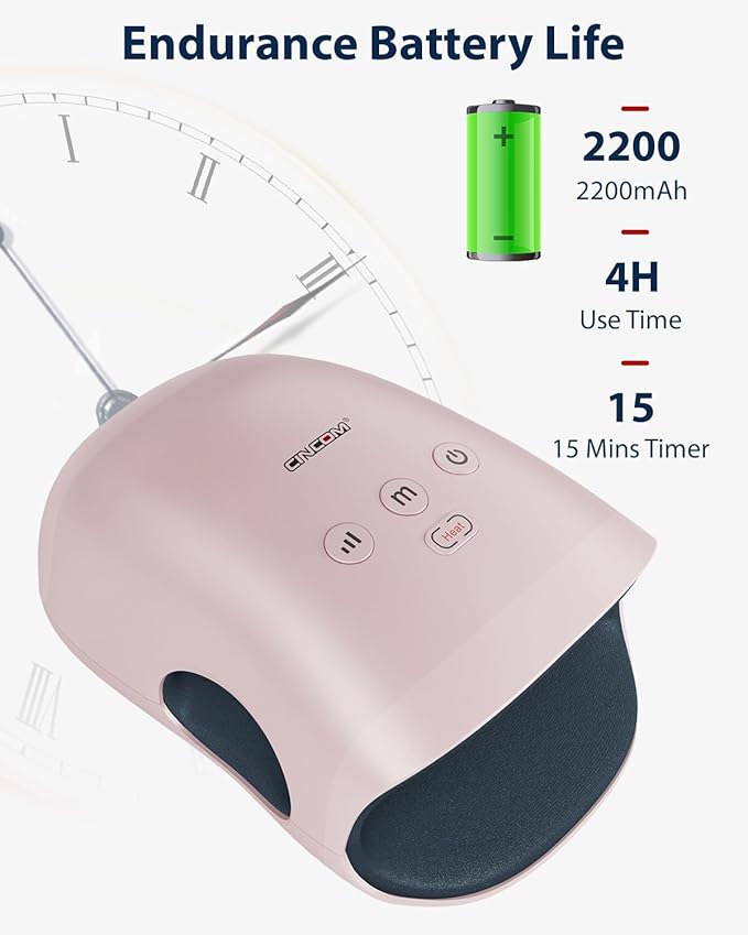 CINCOM Hand Massager - Cordless Hand Massager with Heat and Compression for Arthritis and Carpal Tunnel Gifts for Women(Pink)