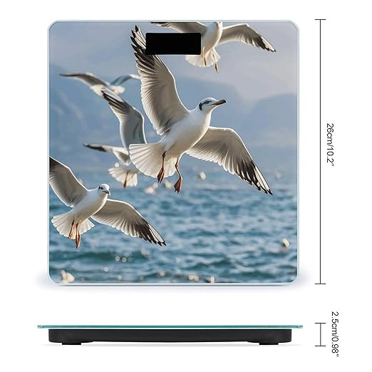Seagulls in Flight Scale for Body Weight Digital Bathroom Scale Accurate Smart Weight Scales with Large Display Weighing Machine High Precision Scales