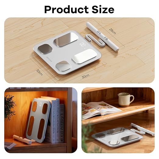 Smart Scale for Body Weight 8 Electrodes Digital Bathroom Scale with BMI Body Fat Muscle Mass 26 Metrics Full Body Composition Analyzer High Precision Digital Scale with LED Screen Bluetooth