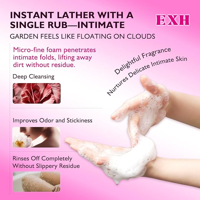 EXH Intimate Wash – Gentle Feminine Cleanser Fights Odor Kills Bacteria Soothes &amp Refreshes All Day pH-Balanced Daily Intimate Care for Women
