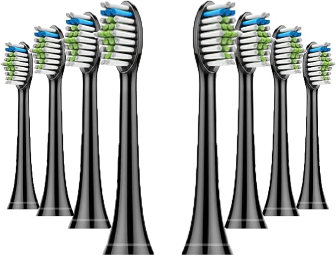 4pcs Replacement Brush HeadCompatible with PH Sonic Care Diamondclean Electric Toothbrush(8pcs Black)