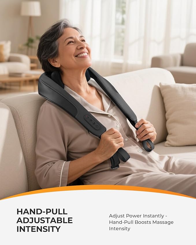 CooCoCo Cordless Neck MassagerBirthday Ideas for Dad Mom Neck and Back Massager for Pain Relief Deep Tissue Shiatsu Shoulder Massager for Pain Relief Back Massager with Heat