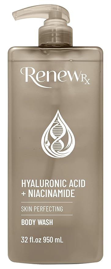 Hyaluronic Acid + Niacinamide Body Wash – Hydrating Skin Care Cleanser for Brightening &amp Skin Perfecting Vegan Skincare 32 fl oz