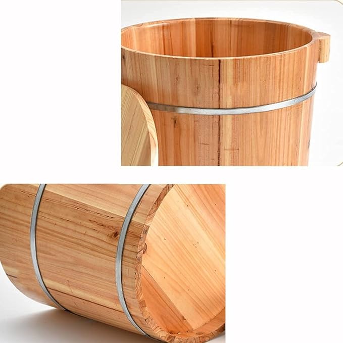 Foot Tub Wooden Foot Basin Reducing stress Barrel Thicken With Cover Foot Tub Tub Foot Tub Foot Tub With Massage Foot Bath Barrel Foot massage foot Bath Wooden Bucket Foot Spa Household Wash Ba