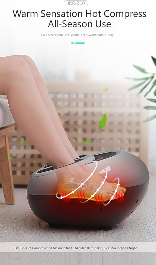 Foot Massager with Heat Deep Tissue Kneading Shiatsu Massage Machine for Relax Relieve Foot Pain Fully Automatic Massage Foot Therapy MachineGift for Mom and Dad