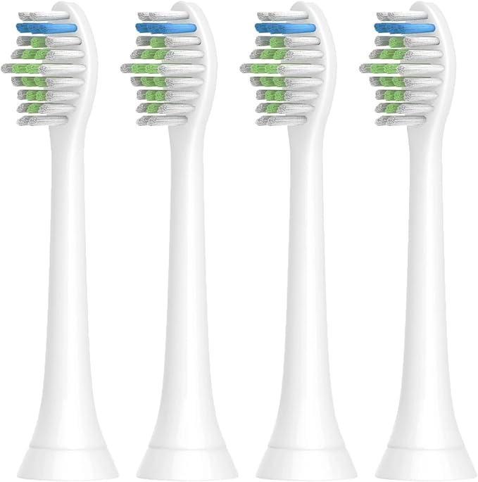 4pcs Replacement Brush Head Compatible with PH Sonic Care Diamondclean Electric Toothbrush(White)