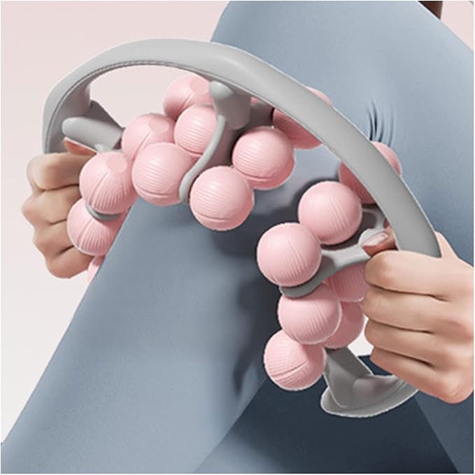 30 Wheels Portable Leg Massager Roller - Handheld Deep Tissue Massage Tool for Arms Calves &amp Bodybuilding Relief(Purple)