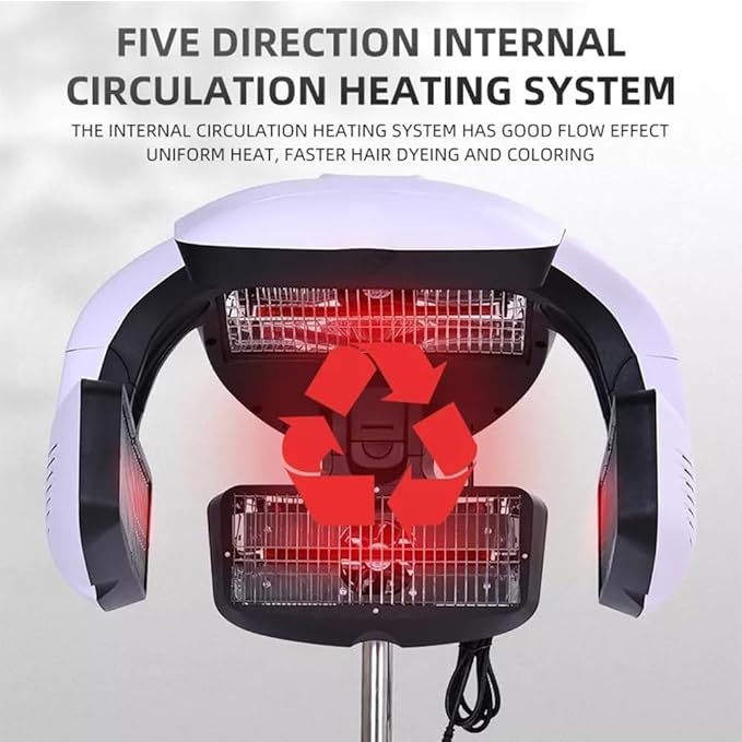 Professional Floor Standing Hair Cover Dryer Processor Temperature Perm Color Heater for Salon Hairdressing Station Spa