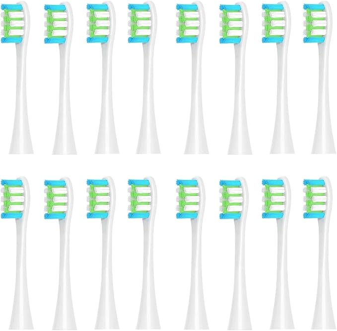 16pcs Replacement Brush HeadsCompatible for Oclean X/Pro/ Z1/ SE F1/one/ PW01/03/05/07/09 P5 Toothbrush(16 White)