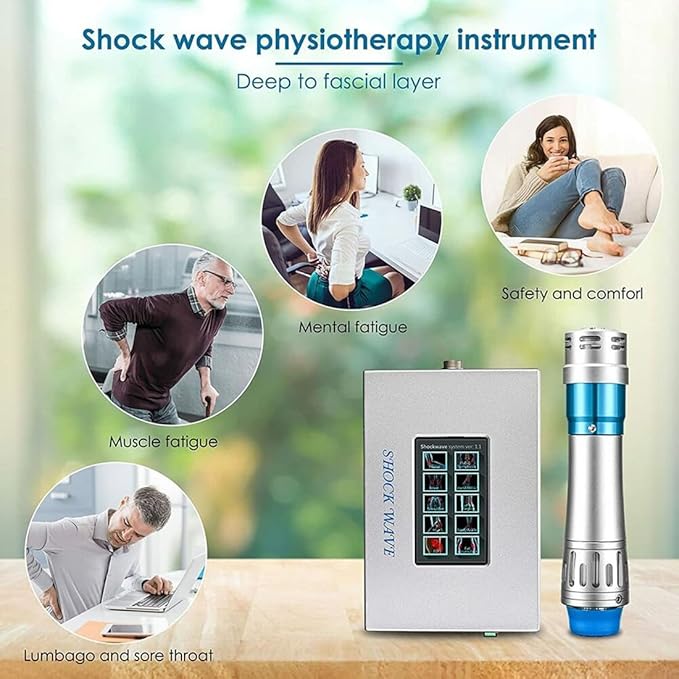 Shockwave Therapy Machine Body Massager Device Shock Wave Pain Relief with 7 Heads for Muscle Relaxation Pain Relief Tool