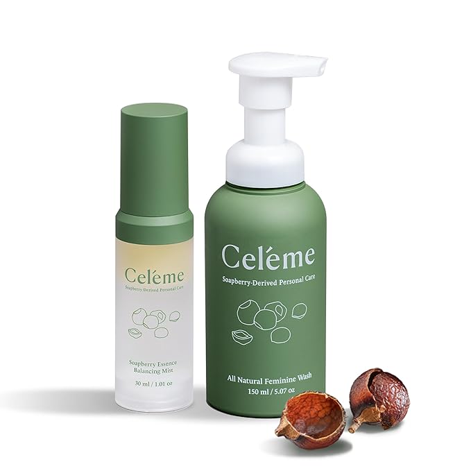 Feminine Care – All-Natural Soapberry Foaming Wash &amp Mist Sets pH-Balanced and Hypoallergenic Fragrance &amp Paraben-Free Odor Control Soothes Itchy Dry Sensitive Skin Pregnancy-Safe