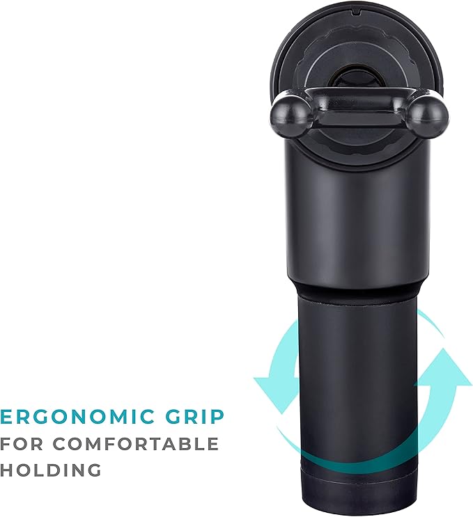 Vivitar - Vivaspa Deep Tissue Massage Gun Cordless Handheld Percussion Massager with LCD Display 4 Massage Heads 6 Speed Levels for Muscle Recovery (Black)