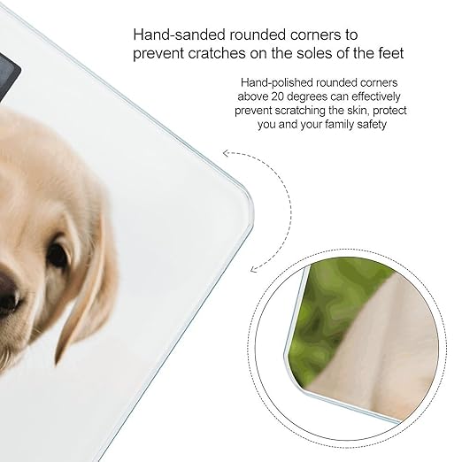 Funny Labrador Puppy Dog Weight Scale Large Bathroom Scales Digital Weight with Bright LED Display Non Slip Automatic Weighing Scale Fashion Weighing Machine for Body