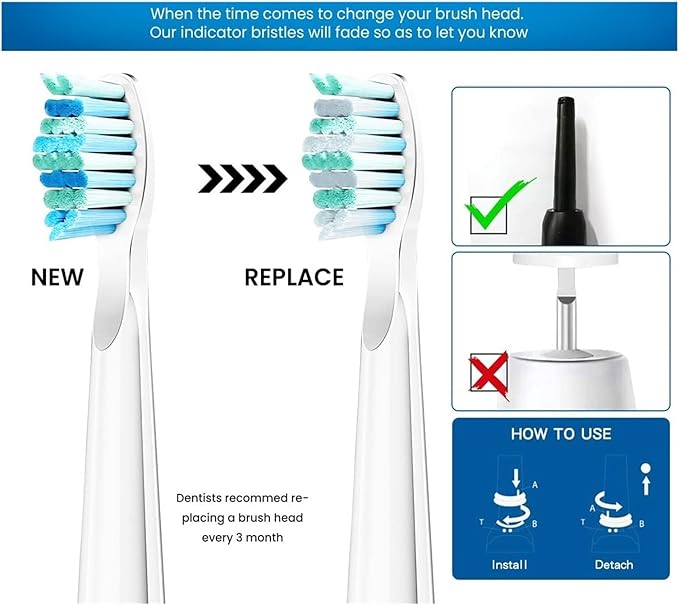 20 Pcs Toothbrush HeadCompatible for Fairywill Sonic FW-507/508/515/551/917/959/2011/D1/D3/D7(20 PCS White)