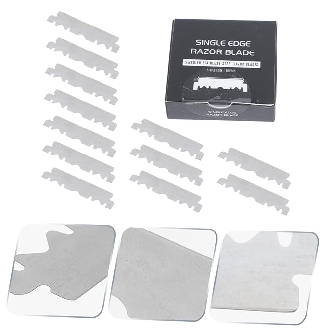 NOLITOY 300pcs Single Face for Safe Shaving Precision Old Style Barber Cutter Convenient and Lightweight Shaving Replacement Blades