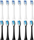 4-16pcs Replacement Toothbrush Heads Compatible with Brush with Cover Soft Bristles(6White 6Black)
