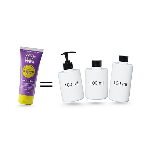2 in 1 Travel size Body wash Paste - Waterless 3X Concentrated Shower Gel for Face &amp Body TSA Approved Aloe-Base for Sensitive Dry &amp Oily Skin Vegan Sulfate-Free 100g (3.2 fl oz)