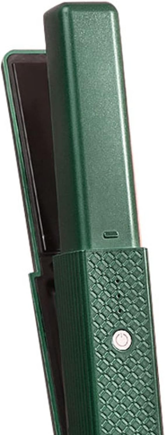 Cordless Hair Straightener Curling Flat Iron Quickly Heating Prevent Damage Hair Straightener Curler for Travel (Green)