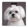 Lovely Maltese Dog Scale for Body Weight High Precision Digital Weight Scales with LCD Display Anti-Slip Sturdy Slim Tempered Glass Bathroom Scale for Home Use