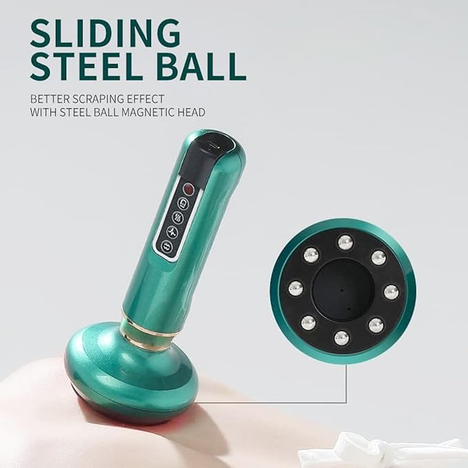 12 Levels Adjustable Handheld Cellulite Massager Charging Heated Guasha Tool Cupping Massage Body Sculpting Machine Cellublast for Cellulite Remover for Body Massager (Green)