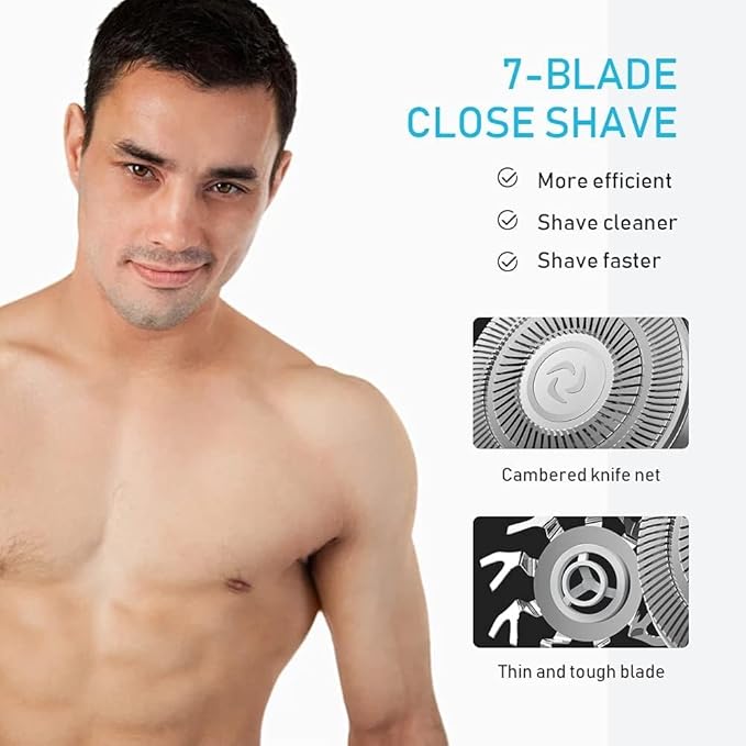 Head Shavers for Bald Men 5 in 1 Electric Shaver for Men 7D Floating Cutter Head USB Rechargeable Rotary Shaver Smart Multifunctional Grooming Kit