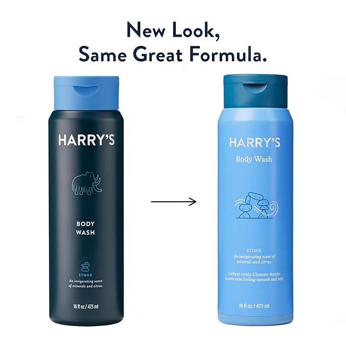 Harry's Men's Body Wash Shower Gel - Stone 16 Fl Oz (Pack of 4) - Packaging May Vary