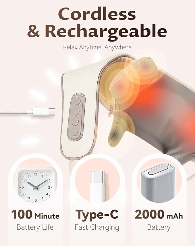 Neck Massager with HeatTherapexa Neck &amp Shoulder Massager6D Shiatsu Back Massager for Pain Relief Deep TissueMassager for Leg Muscle Soreness(Khaki)