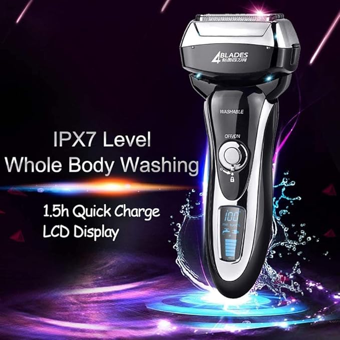 Electric Razor for Men Electric Shaver with Precision Trimmer Rechargeable Wet &amp Dry Foil Shaver Clean &amp Washable