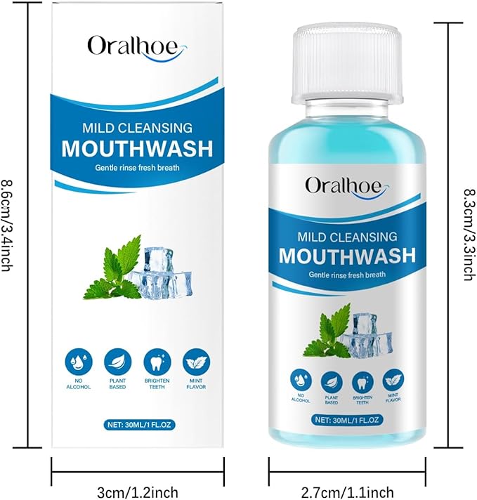 Fresh Mint Mouthwash for Instant Clean &amp Long-Lasting Freshness – Remove Food Residue Boost Oral Comfort(2PCS)