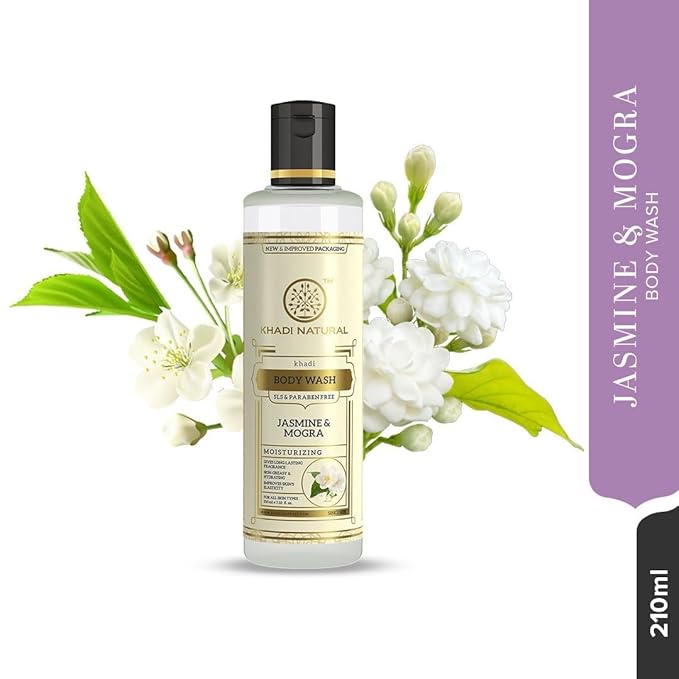 Herbal Jasmine &amp Moringa Body Wash Moisturizing Natural Shower Gel Gentle Cleansing Body Wash for Dry &amp Sensitive Skin Refreshing Floral Scent Sulfate-Free Daily Bath Cleanser