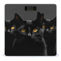 Black Cats Eyes Bathroom Scale Automatic Power On/Off Body Scales LCD Backlight Display Square Digital Scale Rounded Corners Bathroom Scales for Home Bedrooms