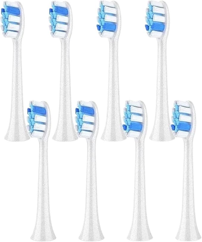 4/8/16pcs Electric Toothbrush HeadsCompatible for Fairywill P11 T9 P80(8WHITE)